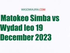 Simba vs Wydad Matokeo leo 19/12/2023 CAF Champions League